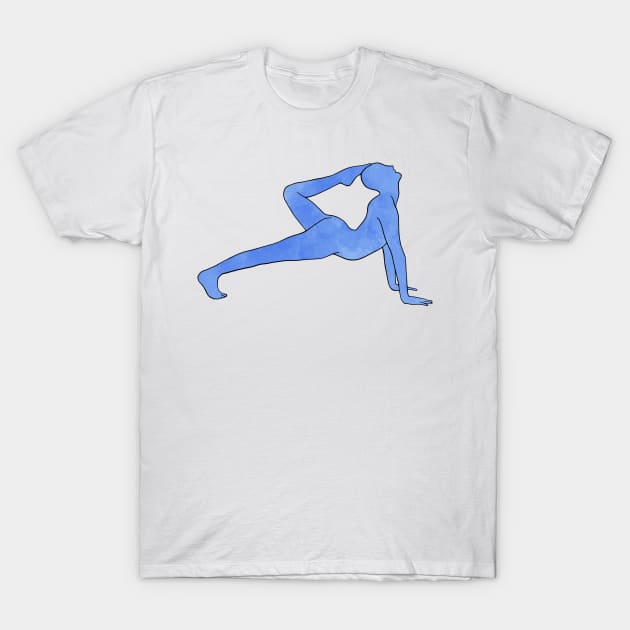 Watercolor Yoga Pose T-Shirt by murialbezanson